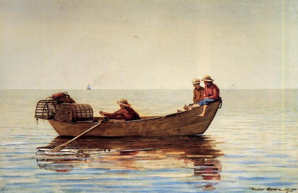 Winslow Homer Three Boys in a Dory with Lobster Pots